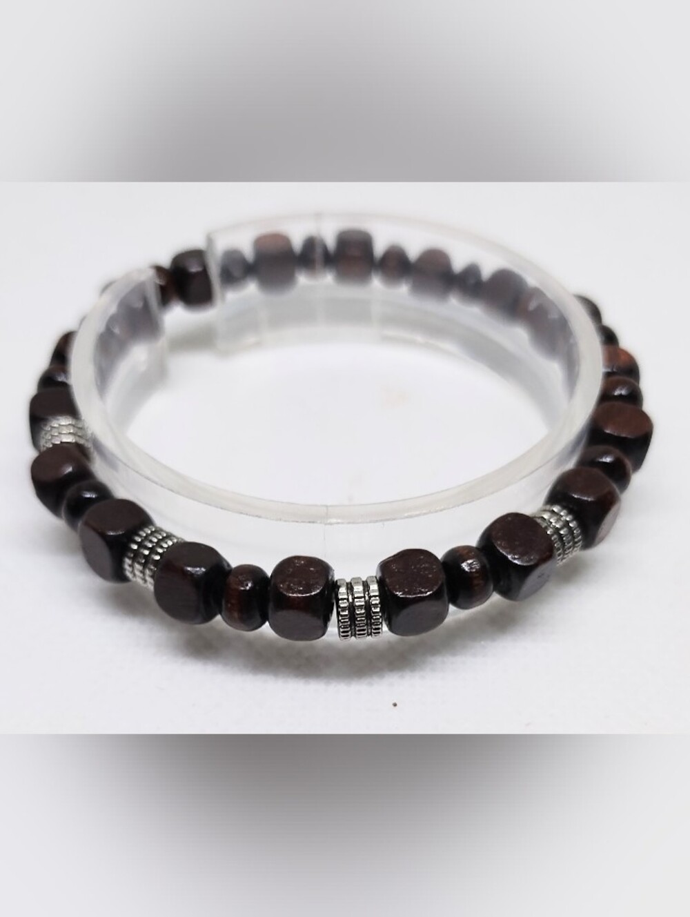 Men's Beaded Bracelet Beads‎ Brown Jewelry New G11
